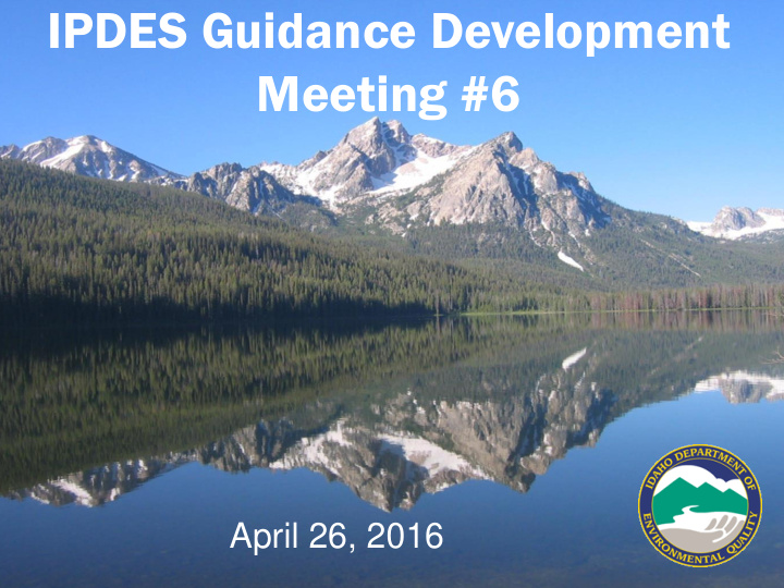 ipdes guidance development