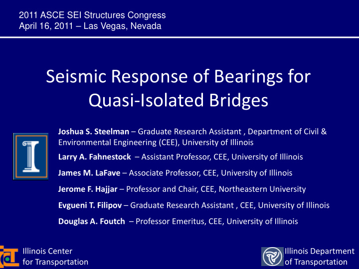 seismic response of bearings for quasi isolated bridges