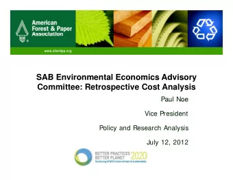 SAB Environmental Economics Advisory  SAB Environmental Economics Advisory  Committee: