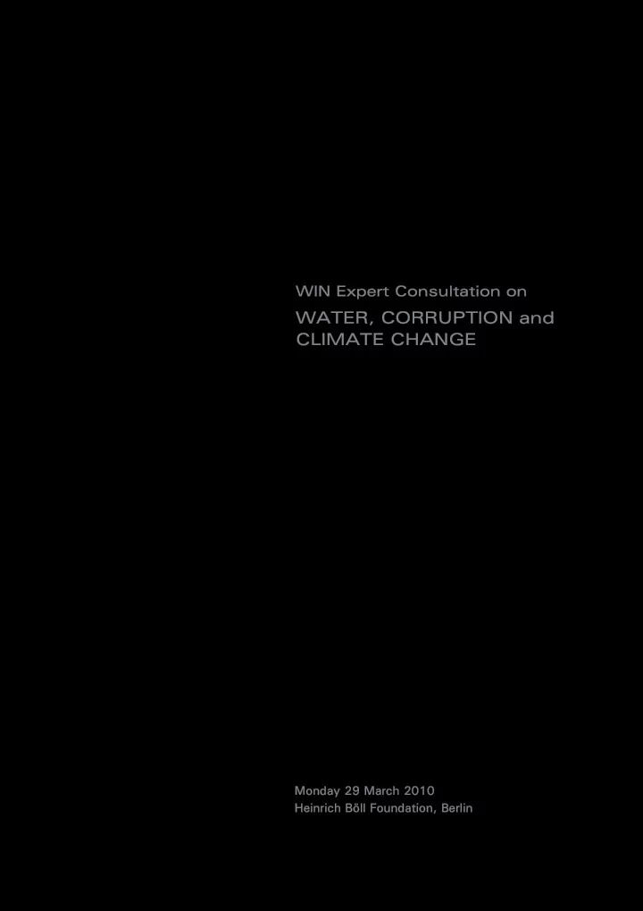 water corruption and climate change