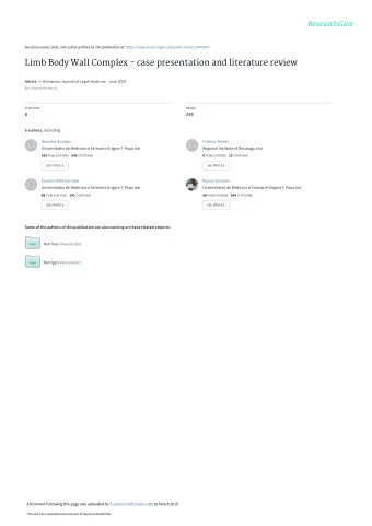 Limb Body Wall Complex - case presentation and literature review Article in Romanian Journal of