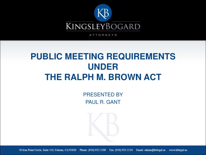 the ralph m brown act