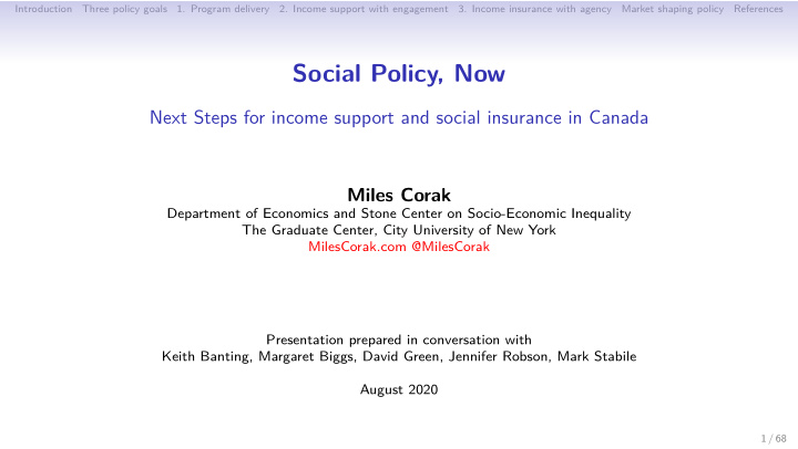 social policy now