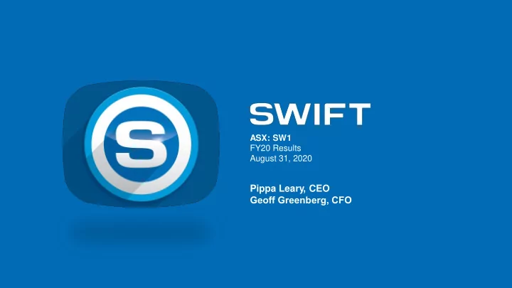 pippa leary ceo geoff greenberg cfo swift media
