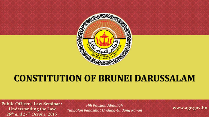 constitution of brunei darussalam
