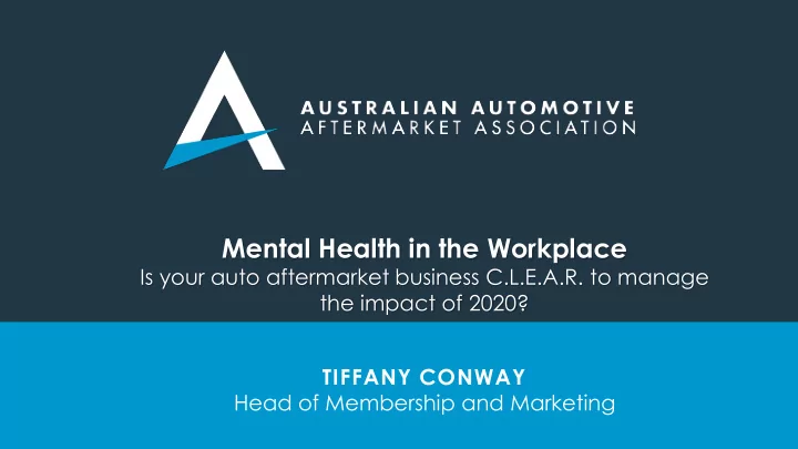 mental health in the workplace