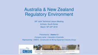 Australia &amp; New Zealand  Regulatory Environment 28 th Joint Technical Liaison Meeting  Incheon,