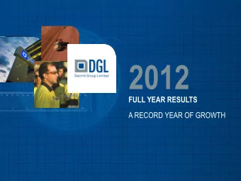 2012  FULL YEAR RESULTS  A RECORD YEAR OF GROWTH  A RECORD YEAR OF GROWTH    Sales revenue up