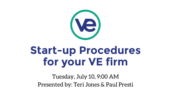 start up procedures for your ve firm