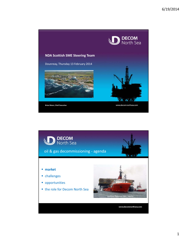 oil gas decommissioning agenda