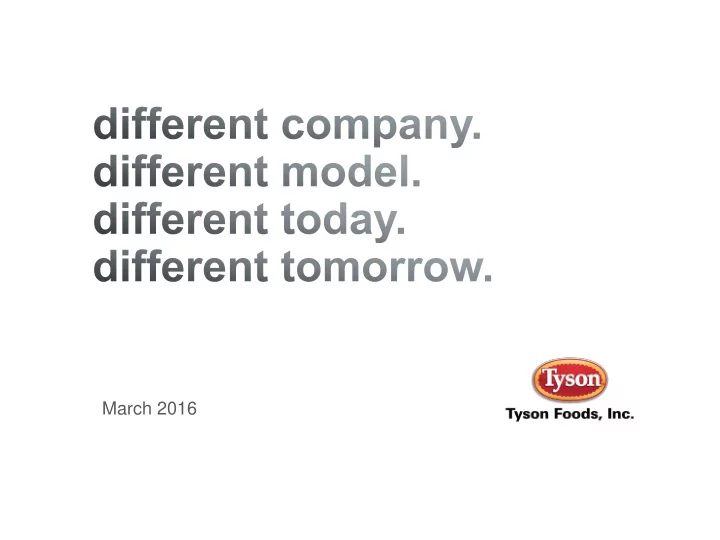 march 2016 forward looking statements