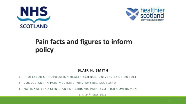 pain facts and figures to inform policy