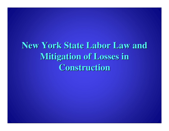 new york state labor law and new york state labor law and