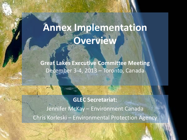 annex implementation overview