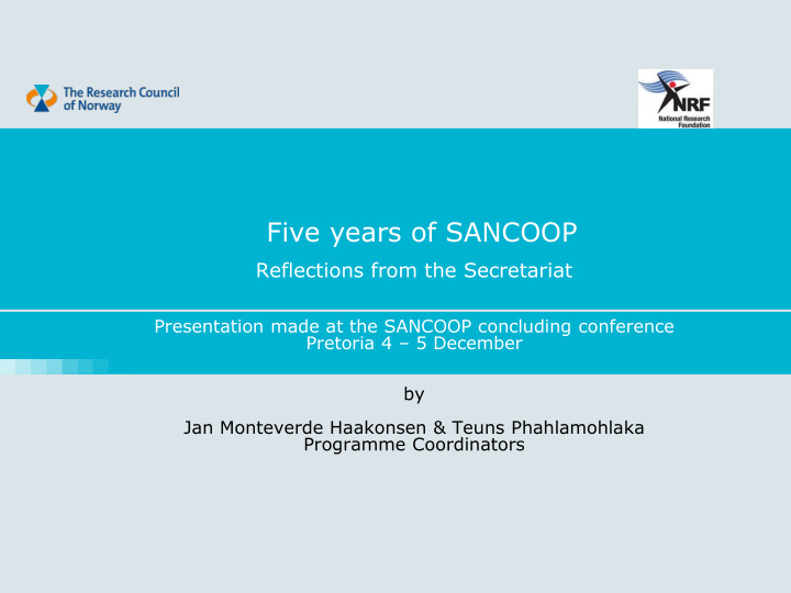 five years of sancoop