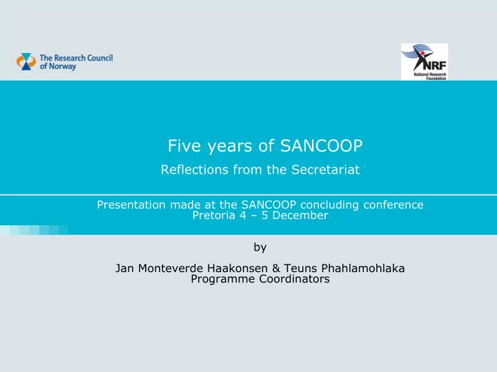 five years of sancoop