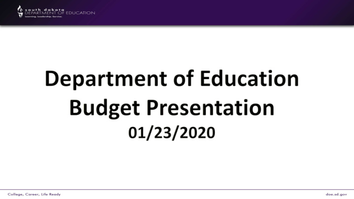 vision and strategic directions department budget