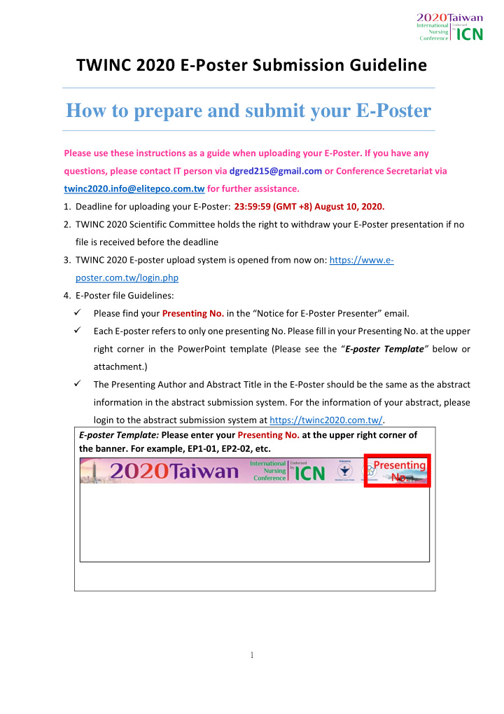 how to prepare and submit your e poster