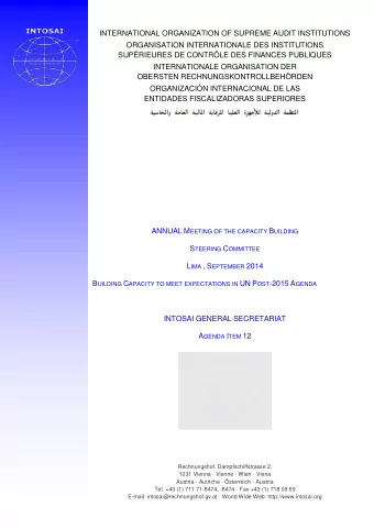 INTERNATIONAL ORGANIZATION OF SUPREME AUDIT INSTITUTIONS  ORGANISATION INTERNATIONALE DES