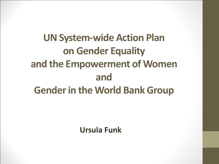 gender in the world bank group