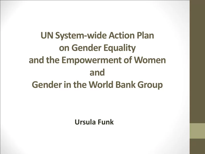 gender in the world bank group