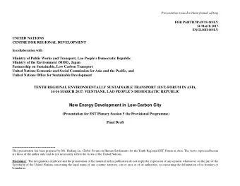 New Energy Development in Low-Carbon City  --Recommendation from International Green Model City