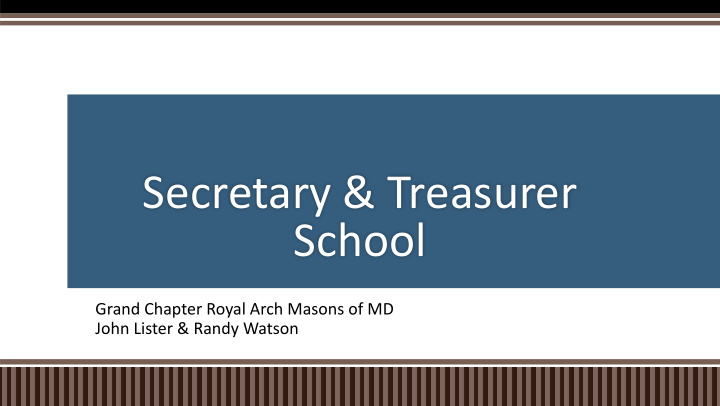 secretary treasurer school