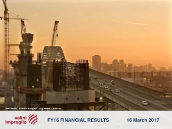 FY16 FINANCIAL RESULTS  16 March 2017  Financial Update  Massimo Ferrari  General Manager Finance