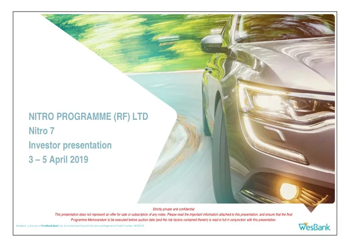 nitro programme rf ltd nitro 7 investor presentation 3 5