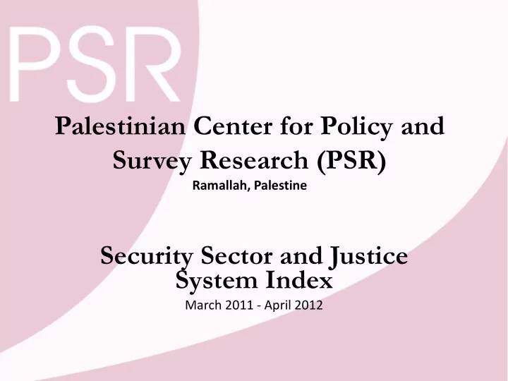 palestinian center for policy and survey research psr