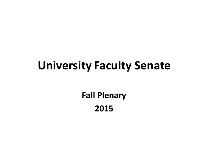 university faculty senate