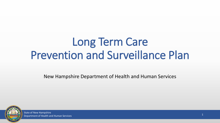 long term care prevention and surv rveillance pla lan