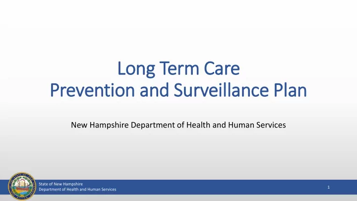 long term care prevention and surv rveillance pla lan