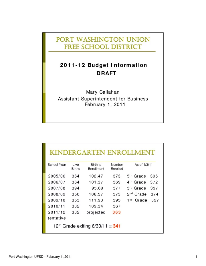 kindergarten enrollment kindergarten enrollment