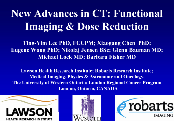 new advances in ct functional imaging amp dose reduction