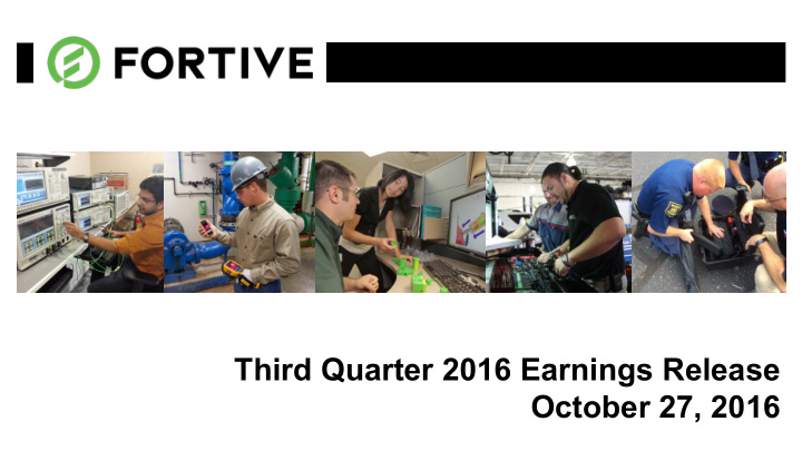 third quarter 2016 earnings release october 27 2016