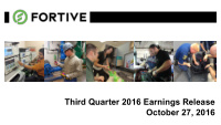 third quarter 2016 earnings release october 27 2016