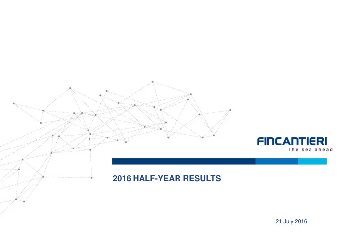 2016 half year results
