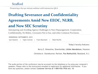 and Now SEC Scrutiny  Anticipating and Avoiding Agency Challenges to Non-Disparagement,