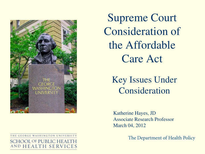 supreme court consideration of the affordable care act