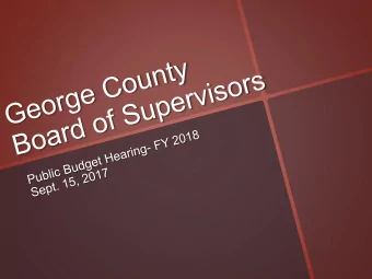 from the  George County Board of  Supervisors  George County  Board of Supervisors  millage  will