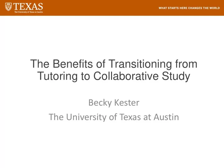 the benefits of transitioning from