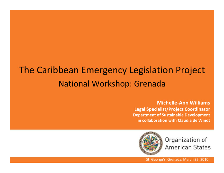 the caribbean emergency legislation project