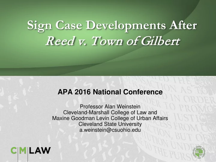 sign case developments after