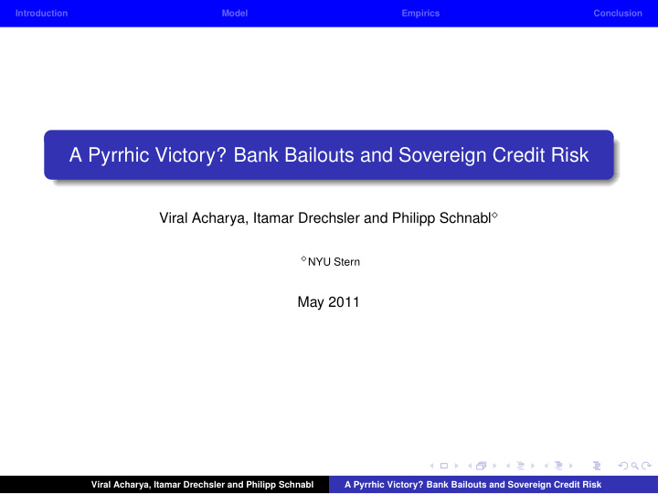 a pyrrhic victory bank bailouts and sovereign credit risk