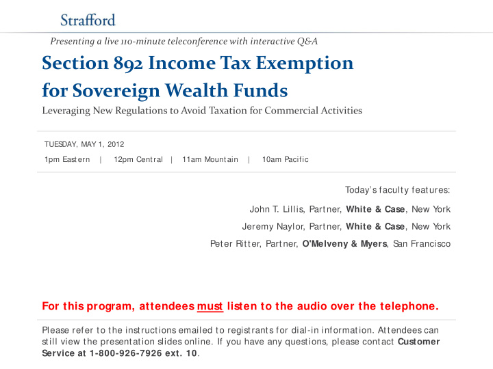 section 892 income tax exemption for sovereign wealth