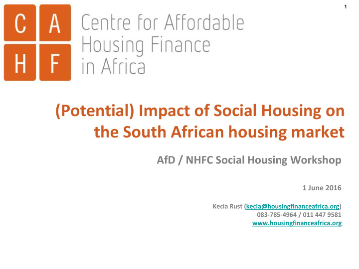 potential impact of social housing on