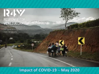 refugees and migrants For the 5,1 million Venezuelan refugees  and migrants the main impacts have