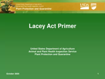 Lacey Act Primer  United States Department of Agriculture  Animal and Plant Health Inspection