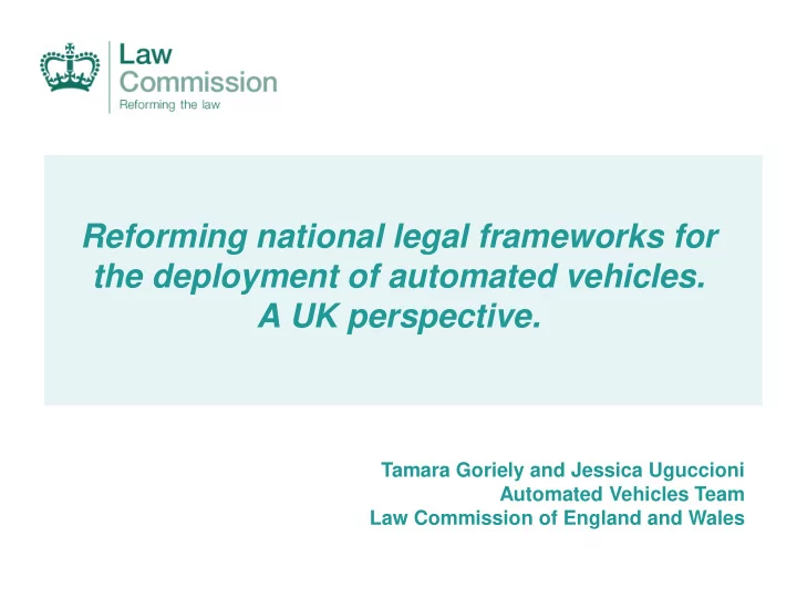 the deployment of automated vehicles